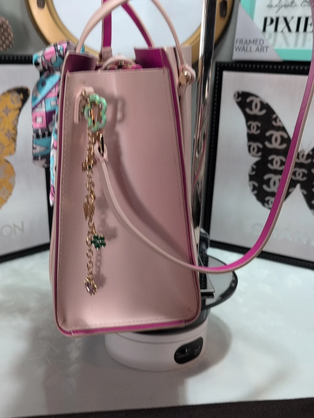 Kate Spade Small Arbour Hill Elodie Tote/Crossbody Pink & Hot Pink Leather - NEW
